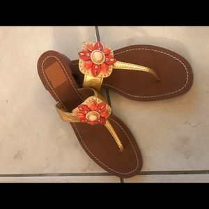 Tory Burch Gold Sandals size 11